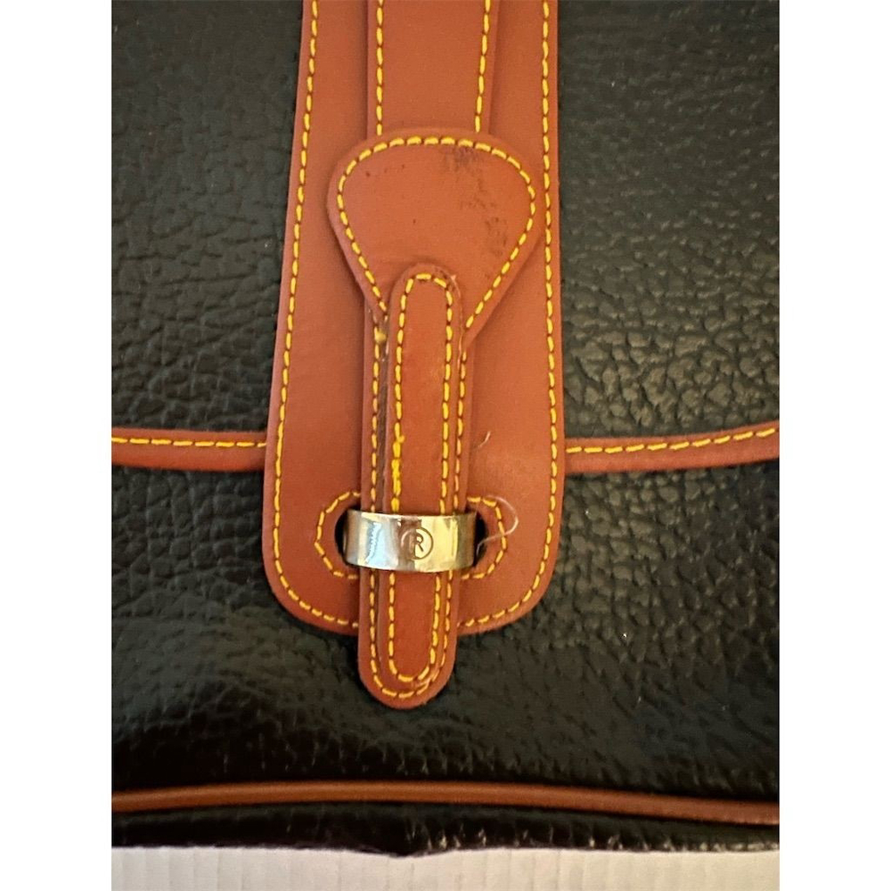 Dooney & Bourke Vintage Equestrian Crossbody Bag Navy Tan Leather - Picture 4 of 8